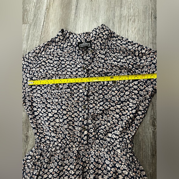 Angie 3/4 Sleeve Neutral Floral Dress w Pockets - Picture 9 of 11